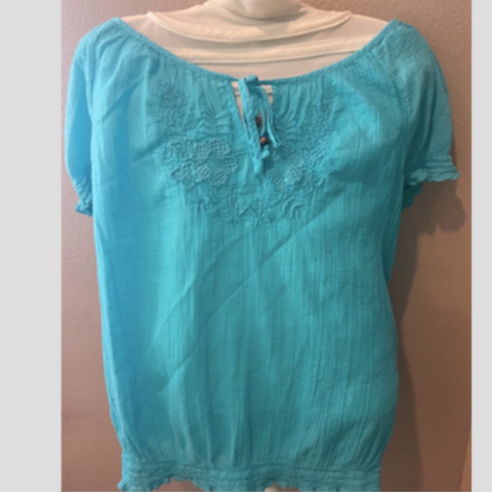 Teal blouse